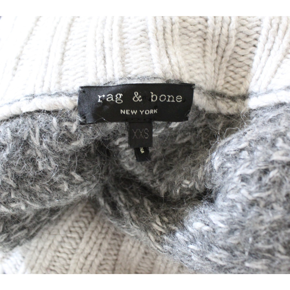Rag Bone Cashmere Mohair Dress Women XXS Gray Sweater Ribbed Minimalist Luxe - Picture 6 of 7